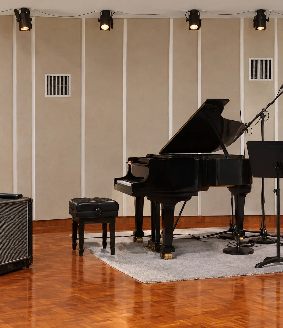Grand piano in the studio